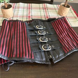 Black and Red Striped Corset